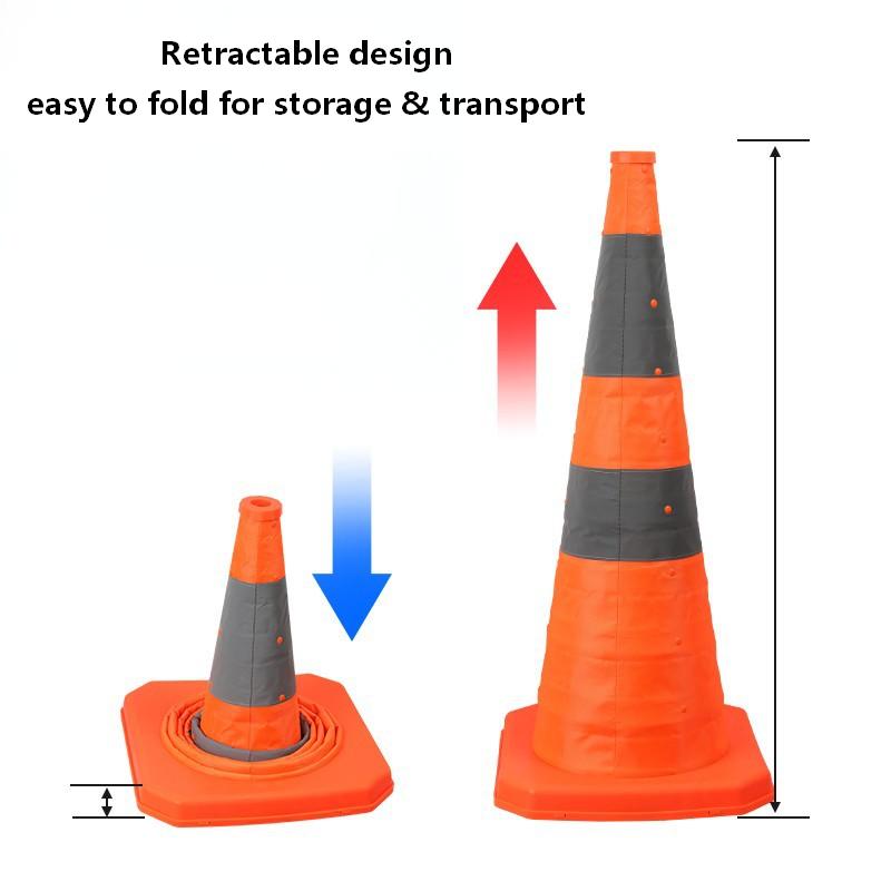 High Visibility 45cm retractable traffic cone waterproof collapsible traffic cone