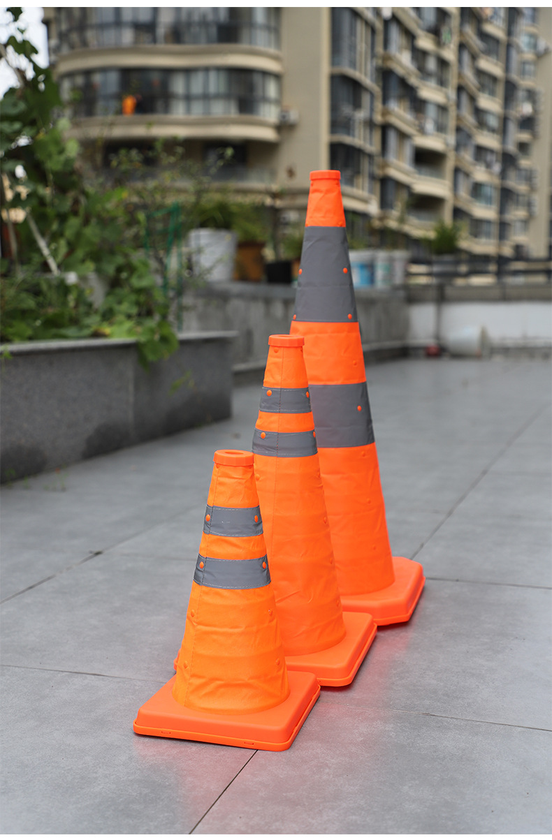 High Visibility 45cm retractable traffic cone waterproof collapsible traffic cone