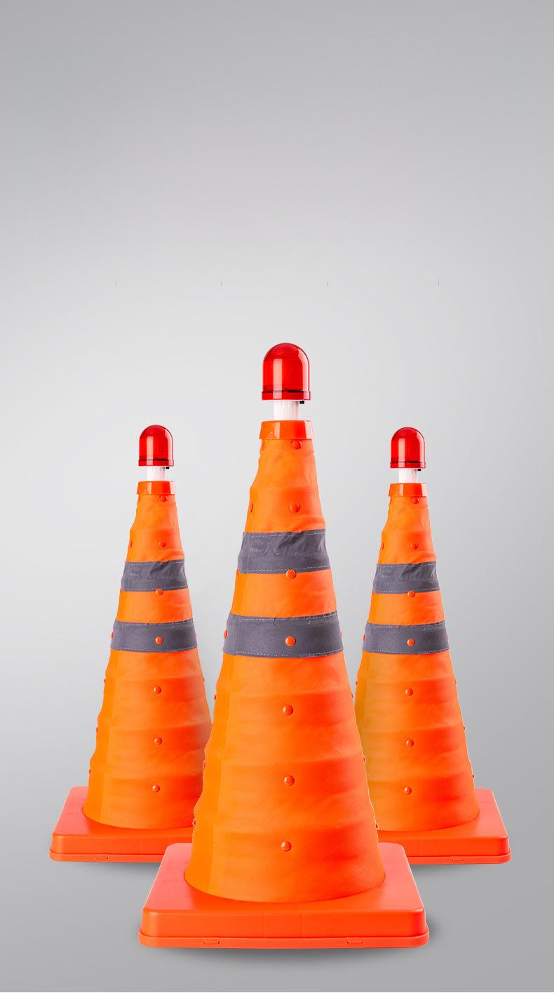 High Visibility 45cm retractable traffic cone waterproof collapsible traffic cone